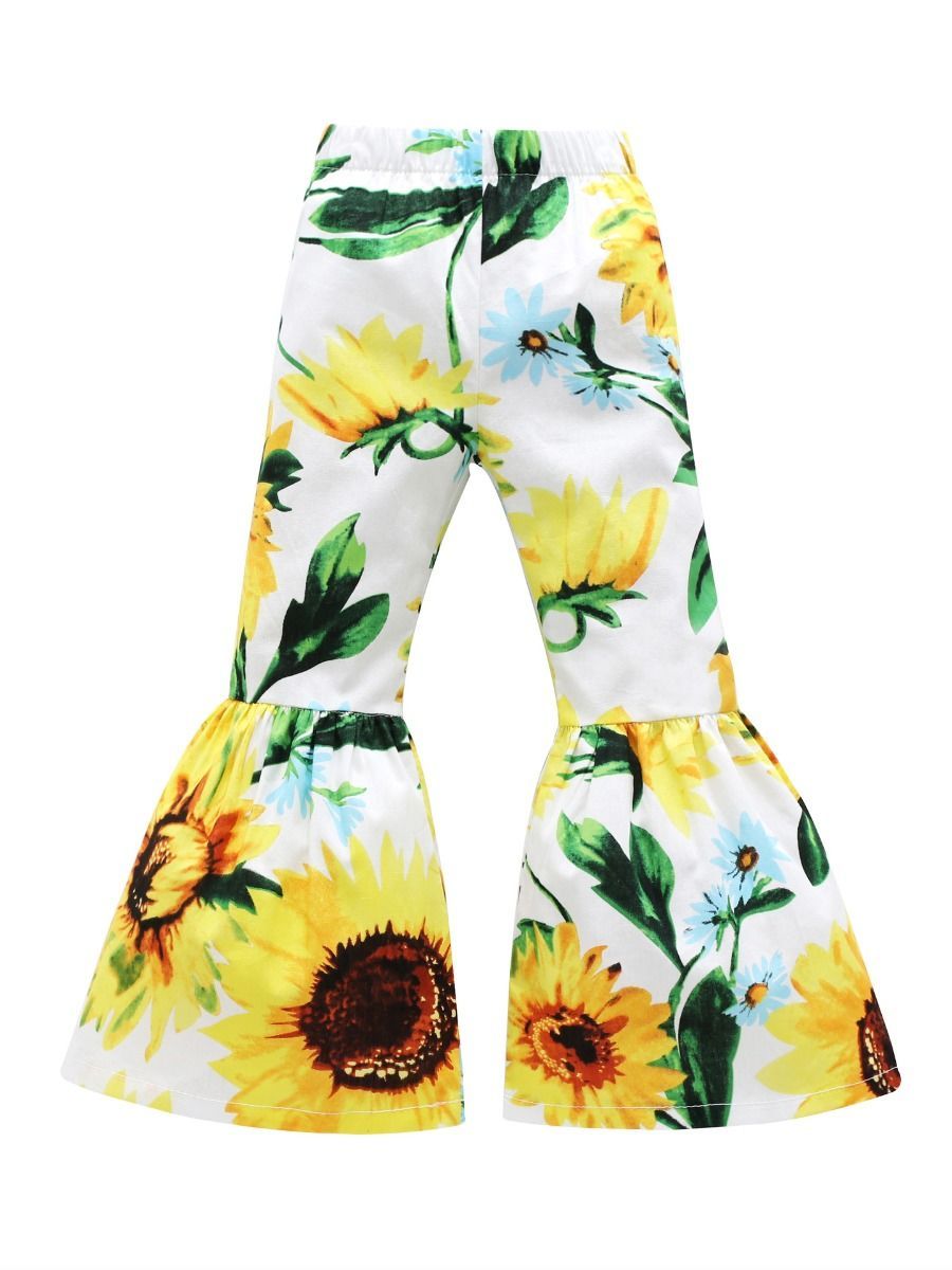 Sunflower Pattern Baby Toddler Girl Bell-bottoms - dianjiang-