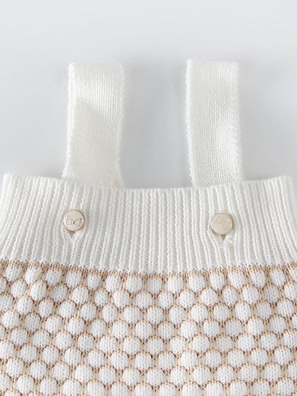 Spanish Style Outwear Crochet Dots Onesie Suspender Cotton Baby Romper - dianjiang-