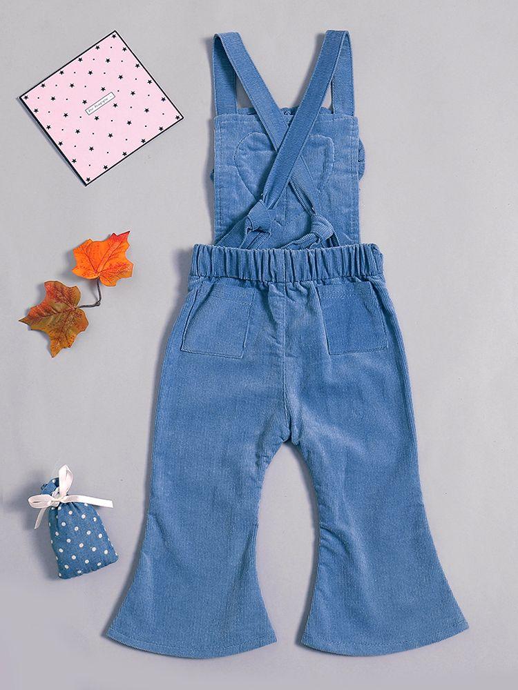 Fashion Ruffled Pants Love Heart Flared Overall Baby Toddler Suspender Trousers - dianjiang-