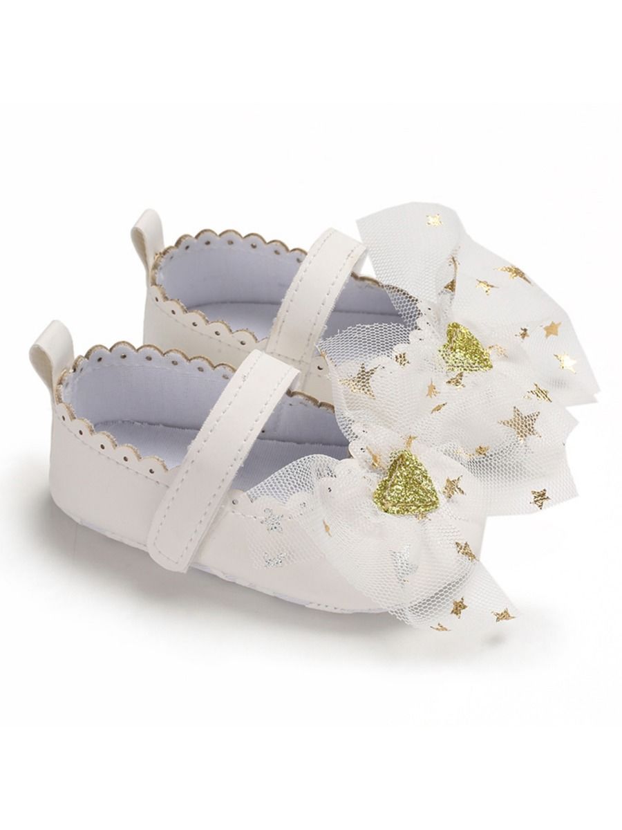 T-bar Bow Accessories Princess Crib Shoes - dianjiang-
