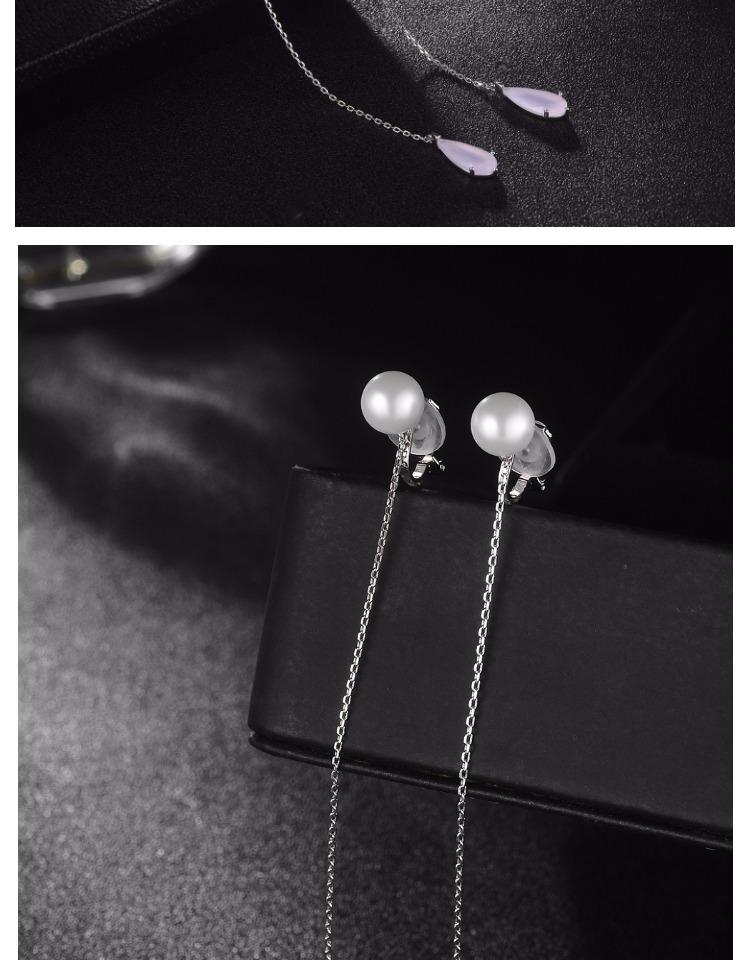 Super fairy temperament pearl water drop earline earrings ear clip no ear hole Japanese girl Korean Sen line - dianjiang-