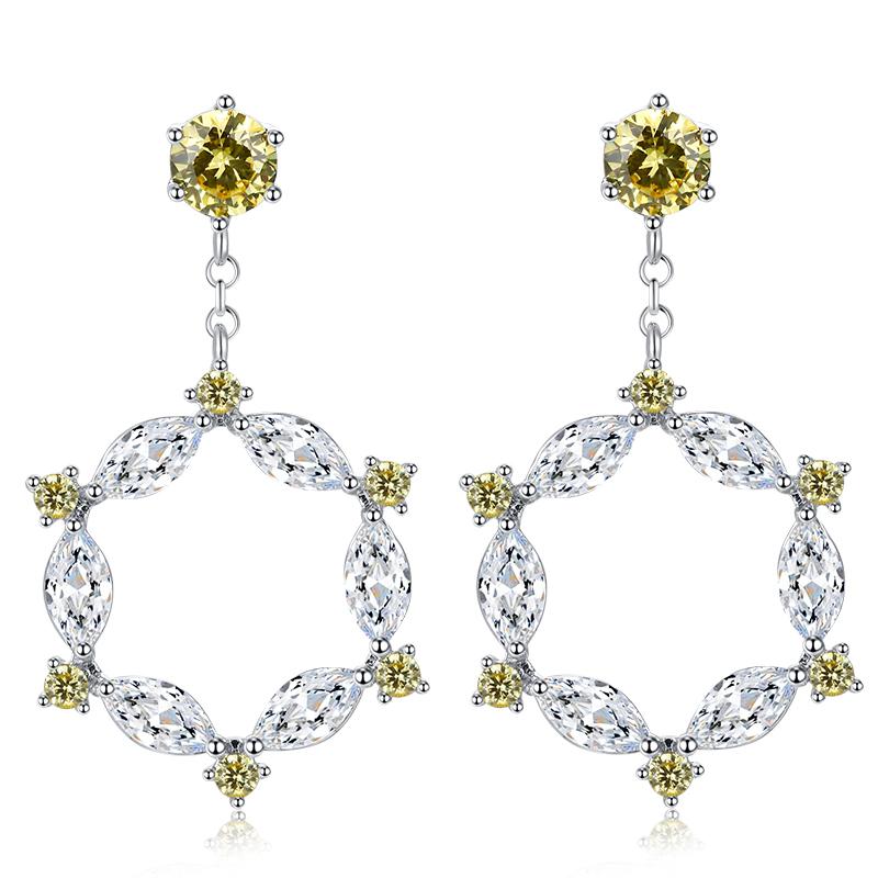 Fairy wreath European and American temperament simple crystal earrings earrings no ear hole female Korean Europe and the United States - dianjiang-