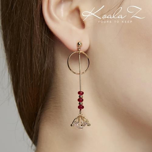 不对称气质吊钟坠长款耳环耳夹无耳洞无痛夹式潮人气质 - dianjiang-