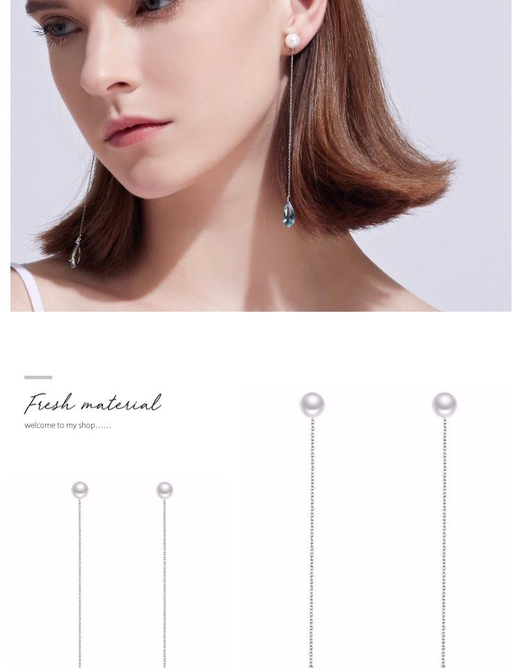 Super fairy temperament pearl water drop earline earrings ear clip no ear hole Japanese girl Korean Sen line - dianjiang-