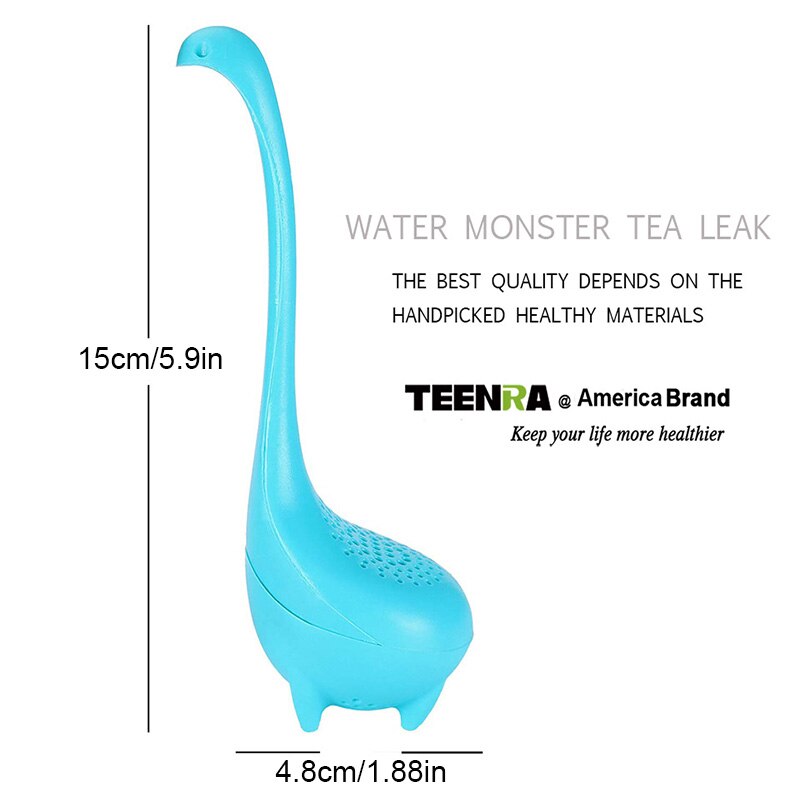 TEENRA Loch Ness Monster Tea Infuser Strainer Silicone Tea Filter Reusable Tea Maker Leaf Diffuser Accessories Teaware - dianjiang-