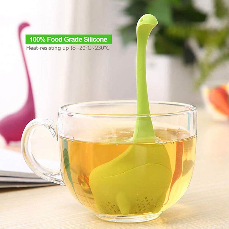 TEENRA Loch Ness Monster Tea Infuser Strainer Silicone Tea Filter Reusable Tea Maker Leaf Diffuser Accessories Teaware - dianjiang-