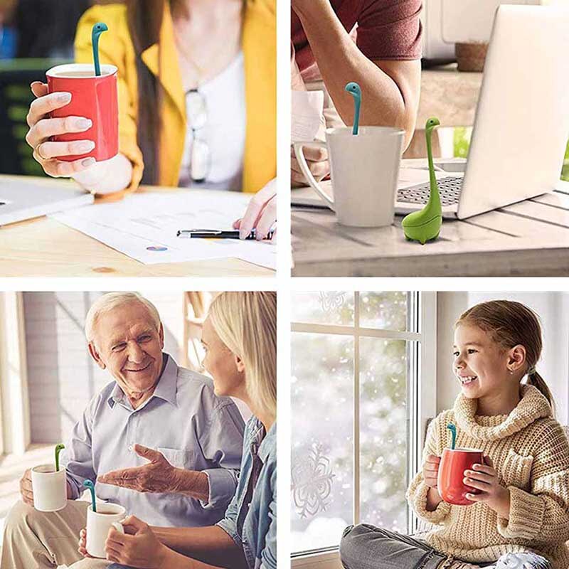 TEENRA Loch Ness Monster Tea Infuser Strainer Silicone Tea Filter Reusable Tea Maker Leaf Diffuser Accessories Teaware - dianjiang-