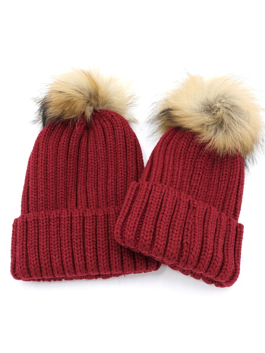 Knitted Hat Mommy And Me Thickened Thermal Woolen Hat - dianjiang-