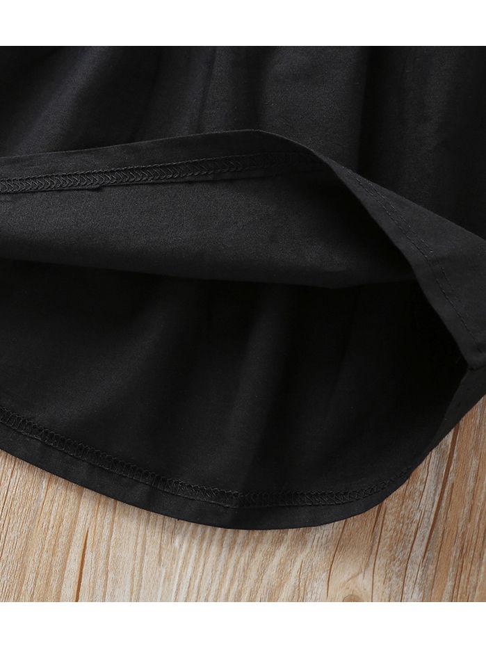 Tie Black Top Matching Stripe Pants 2-Piece Set For Baby Little Girl - dianjiang-