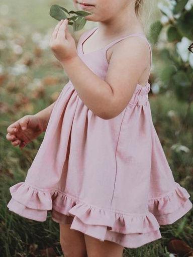 Toddle Infant Little Girl Shoulder Straps Pink Pleated Dress - dianjiang-