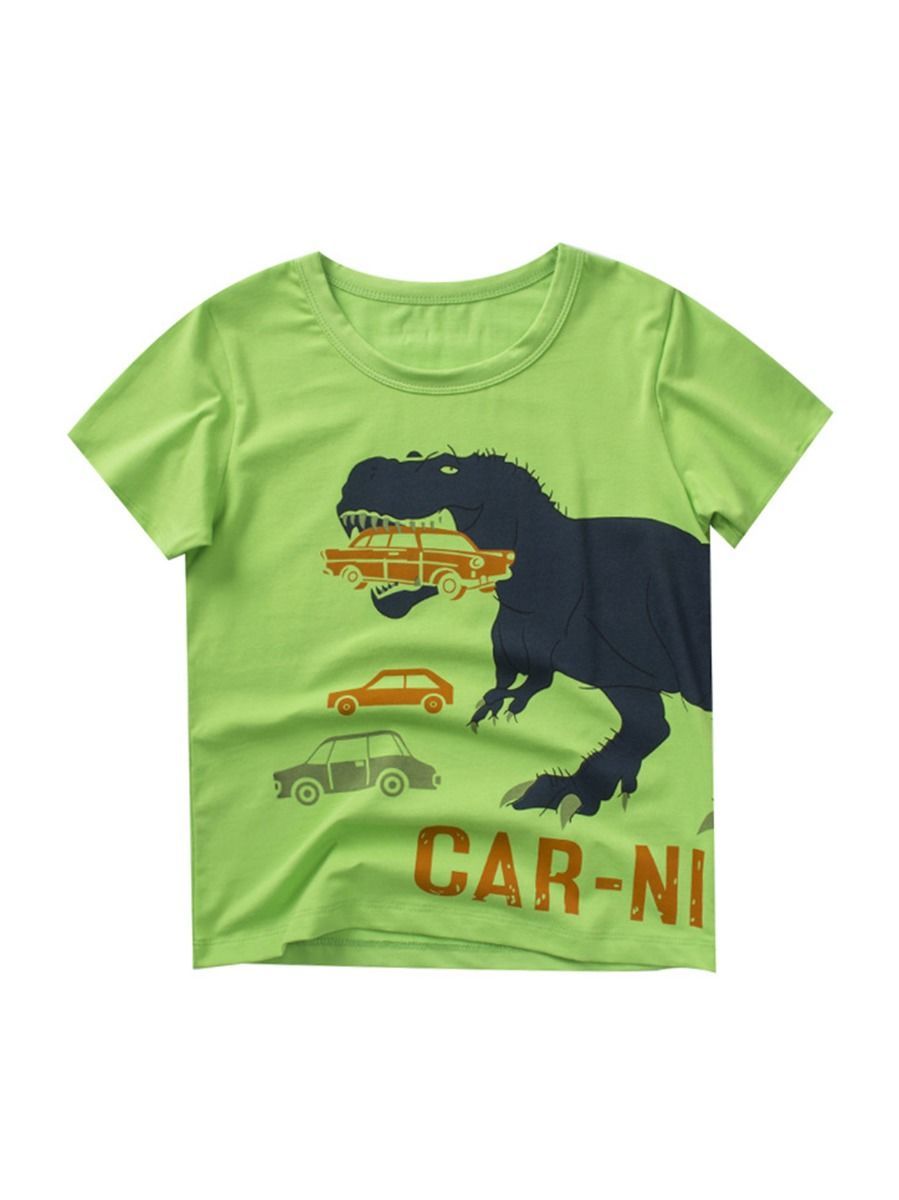 Car Dinosaur Pattern Toddler Big Boy T-shirt - dianjiang-