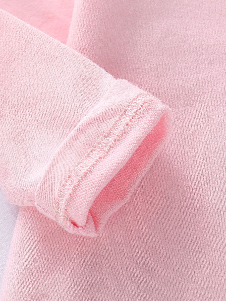 Toddler Big Girl 2-piece Outfit Bow Pink T-shirt+Black & White Striped Pants - dianjiang-