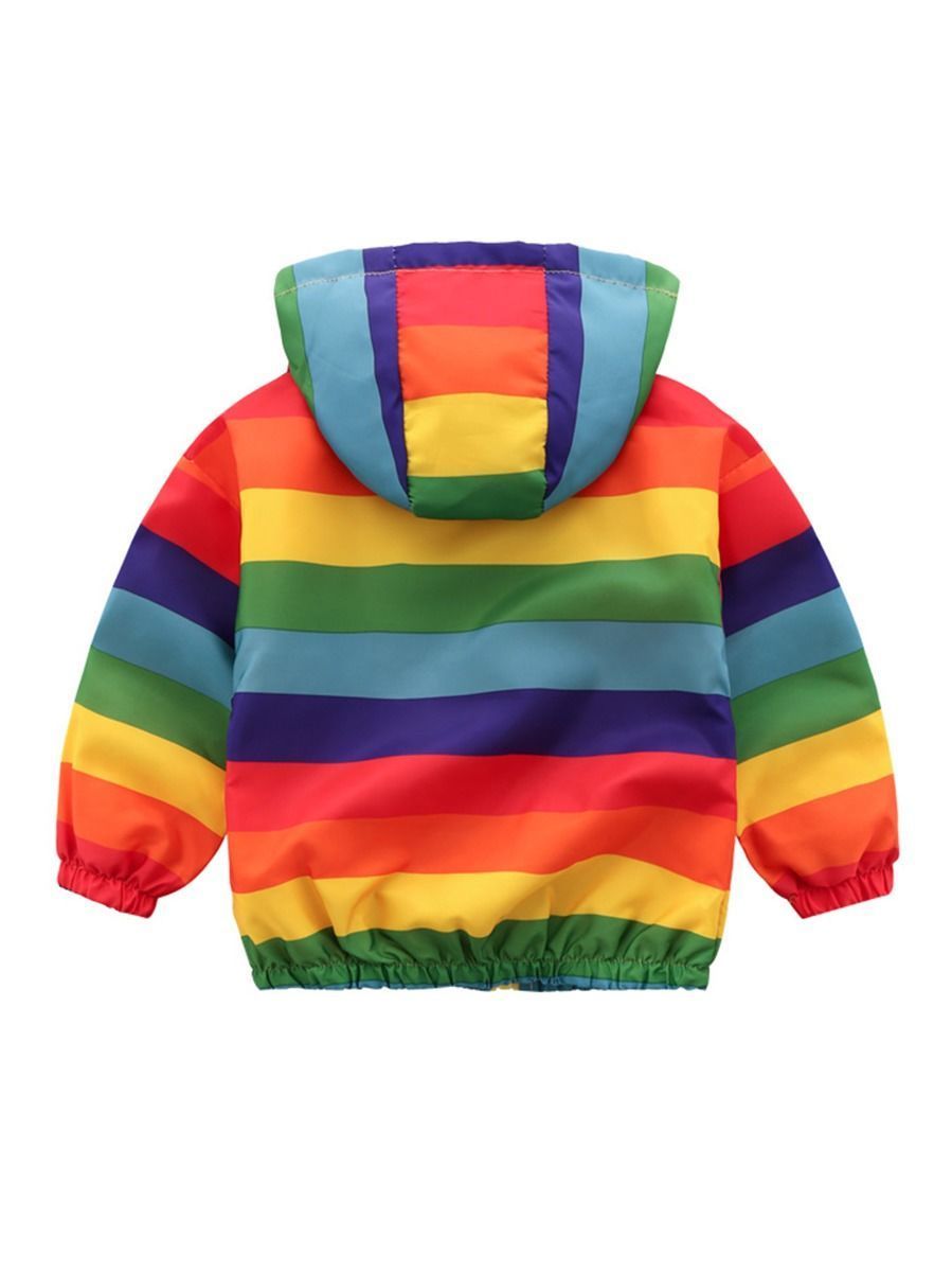 Toddler Boy Rainbow Color Hooded Jacket - dianjiang-