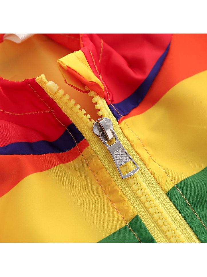 Toddler Boy Rainbow Color Hooded Jacket - dianjiang-