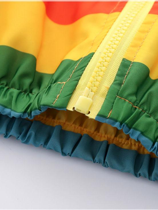 Toddler Boy Rainbow Color Hooded Jacket - dianjiang-