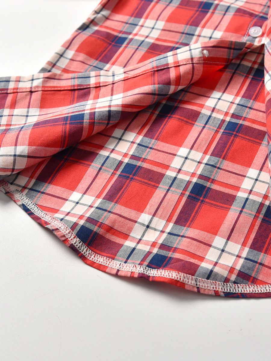 Spring 3-Piece Toddler Boy Gingham Shirt with Tie and Jeans - dianjiang-