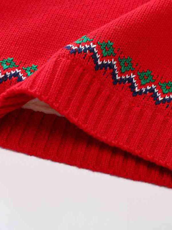 Toddler Boys Girls XMAS Reindeer/ Santa Fleece-lined Sweater - dianjiang-