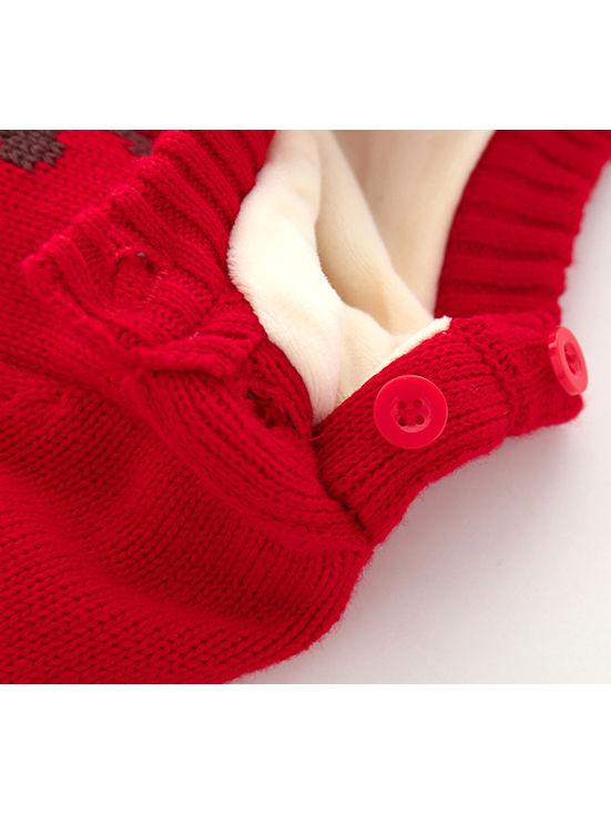 Toddler Boys Girls XMAS Reindeer/ Santa Fleece-lined Sweater - dianjiang-