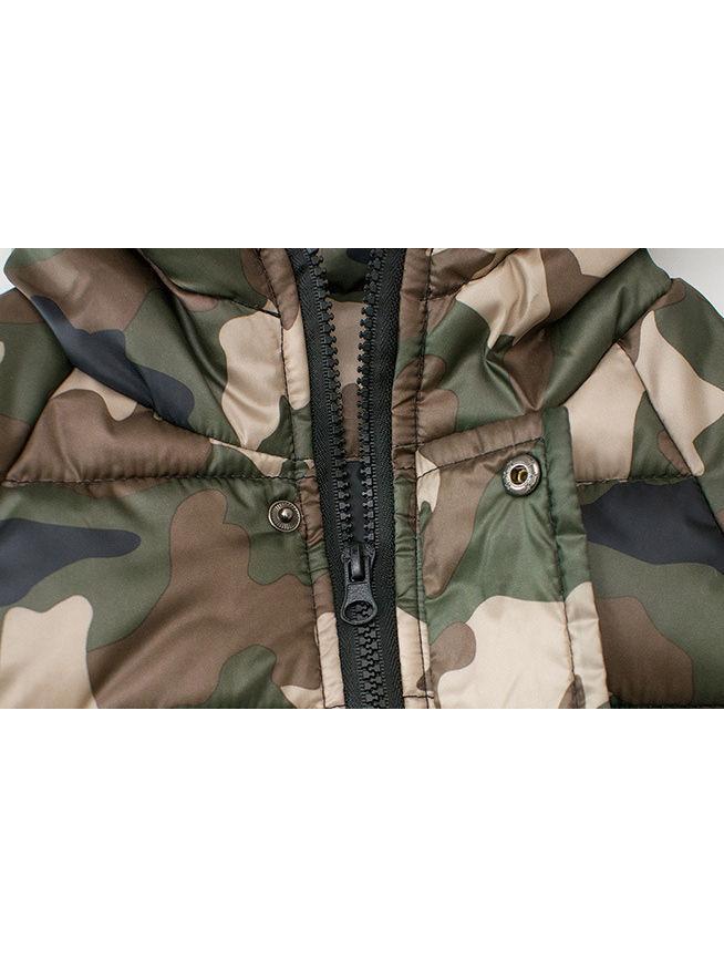 Fall Toddler Baby Boys Padded Camo Hooded Jacket - dianjiang-