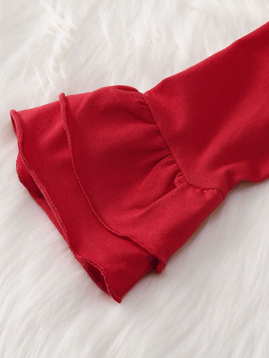 Toddler Girl 2-Piece Jesus Loves You Christmas Outfits Top & Trousers - dianjiang-