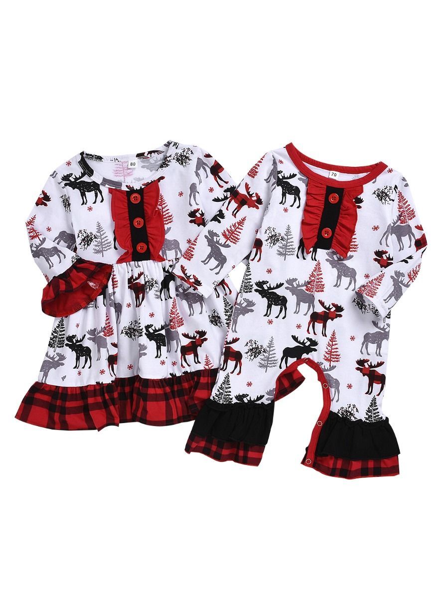 Toddler Girl Christmas Reindeer Dress - dianjiang-