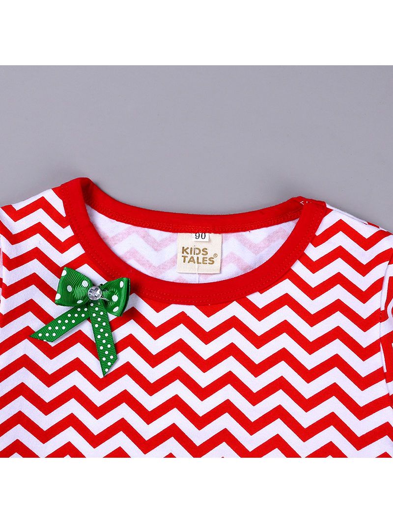 Toddler Girl Lace Santa Applique Frilled Dress - dianjiang-