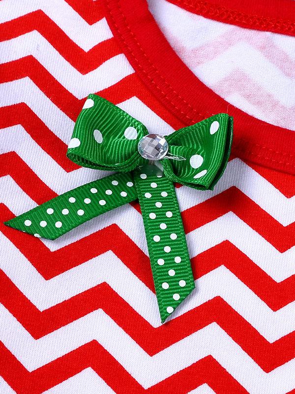 Toddler Girl Lace Santa Applique Frilled Dress - dianjiang-