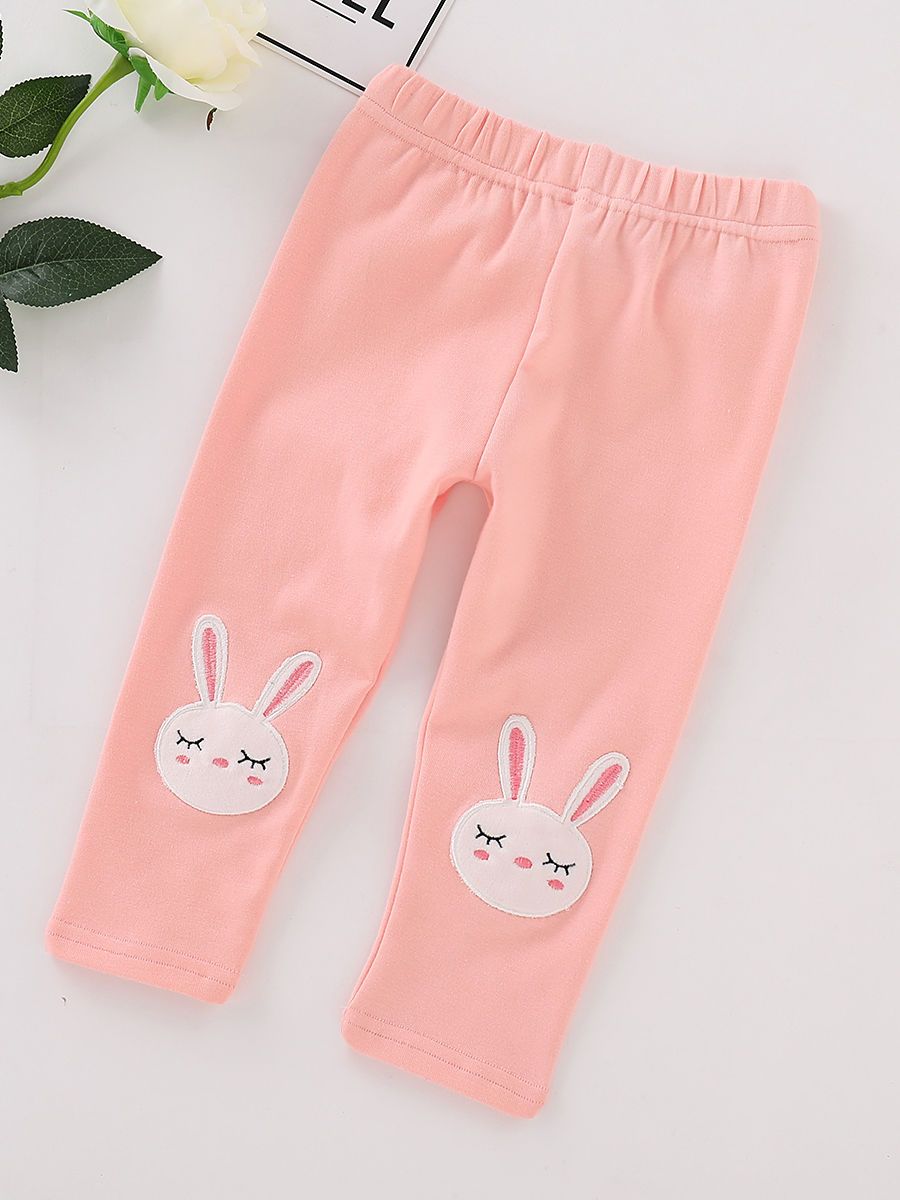 Adorable Toddler Girls Bunny Pink Render Trousers - dianjiang-