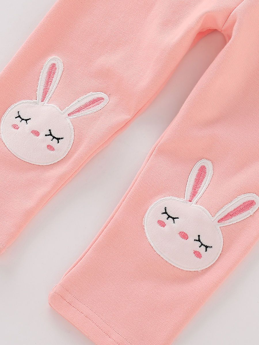 Adorable Toddler Girls Bunny Pink Render Trousers - dianjiang-