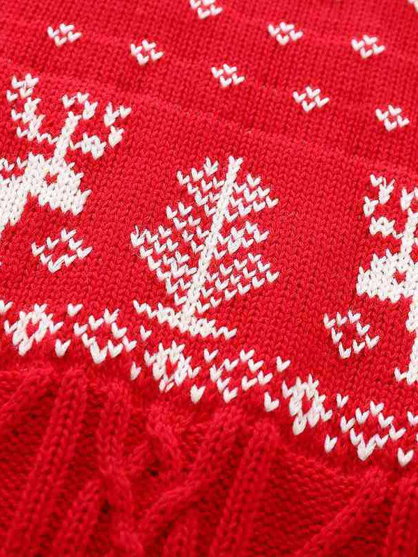 Toddler Girls Xmas Tree Deer Knitted Dress - dianjiang-