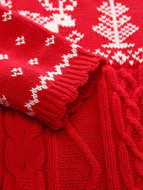 Toddler Girls Xmas Tree Deer Knitted Dress - dianjiang-