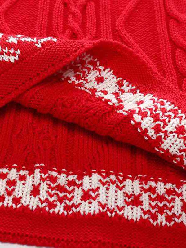 Toddler Girls Xmas Tree Deer Knitted Dress - dianjiang-