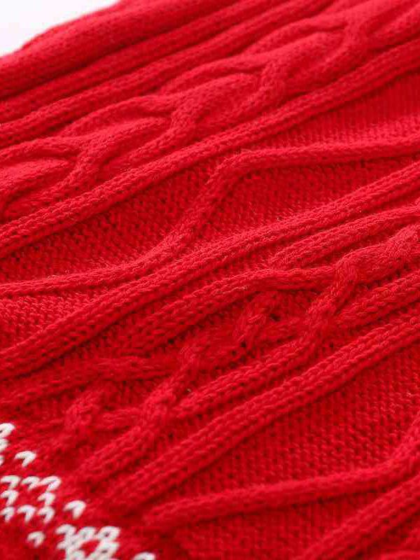 Toddler Girls Xmas Tree Deer Knitted Dress - dianjiang-