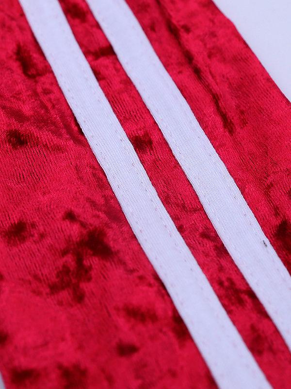 4 Colors Indoor Toddler Kids Baby Spring Striped 2-piece Velvet Clothes Set Jumper and Pants - dianjiang-