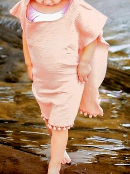 Toddler Kids Baby Summer Beach Wear Hooded Trimmed Poncho - dianjiang-