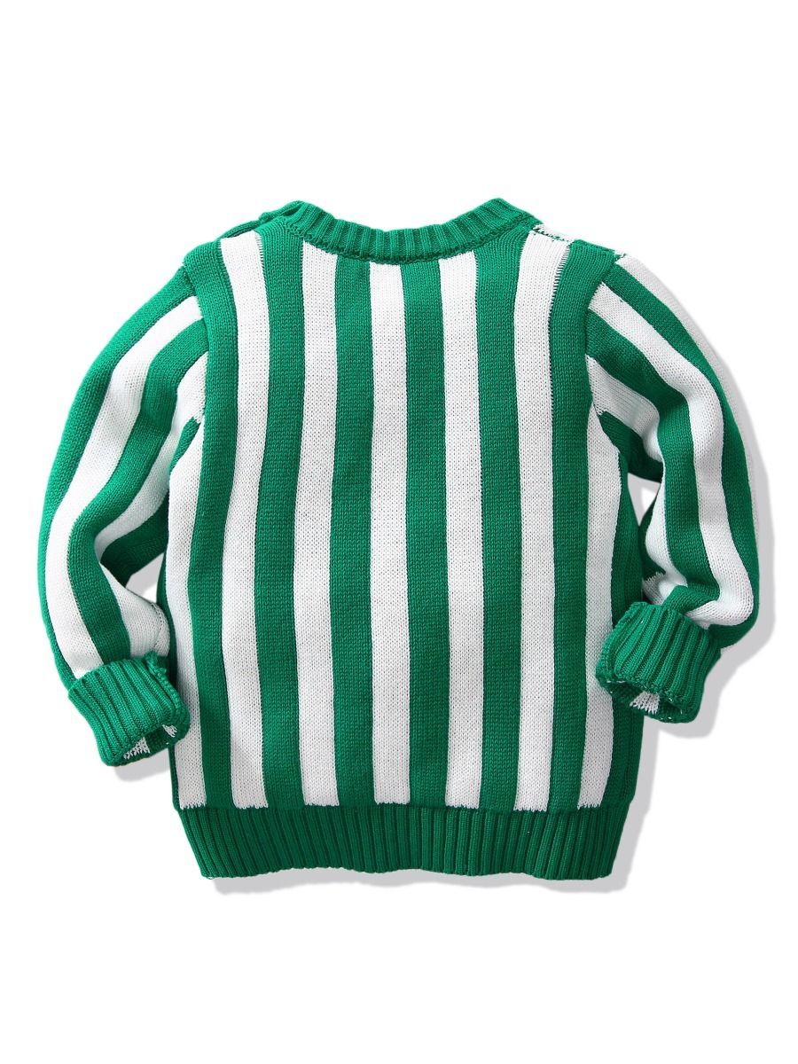 Toddler Kids Unisex Santa Crochet Sweater Red/Green - dianjiang-