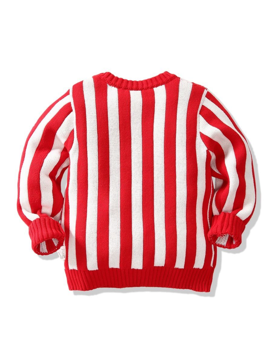 Toddler Kids Unisex Santa Crochet Sweater Red/Green - dianjiang-