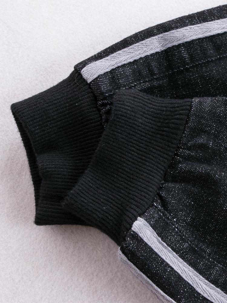 Stylish Toddler Little Boy White Striped Black Jeans - dianjiang-