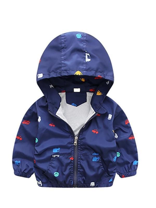 Toddlers Boys Cartoon Cars Hooded Coat - dianjiang-