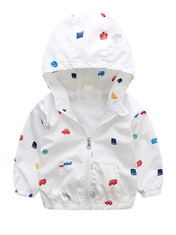 Toddlers Boys Cartoon Cars Hooded Coat - dianjiang-