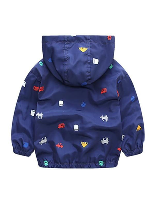 Toddlers Boys Cartoon Cars Hooded Coat - dianjiang-