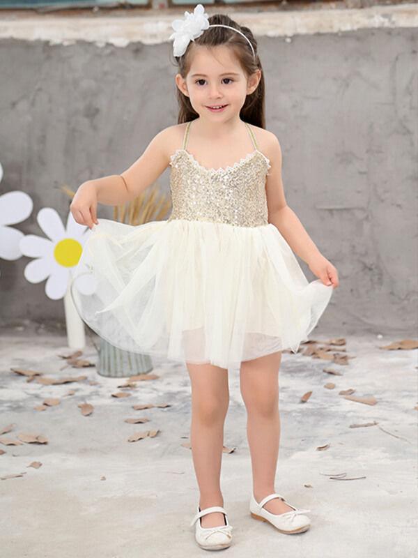 Toddlers Girls Straps Sequins Princess Tutu Party Mini Dress - dianjiang-