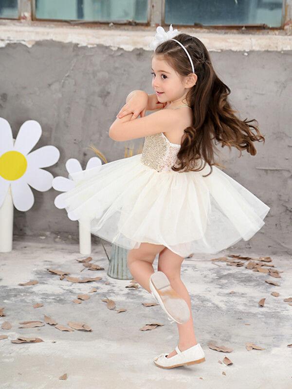Toddlers Girls Straps Sequins Princess Tutu Party Mini Dress - dianjiang-