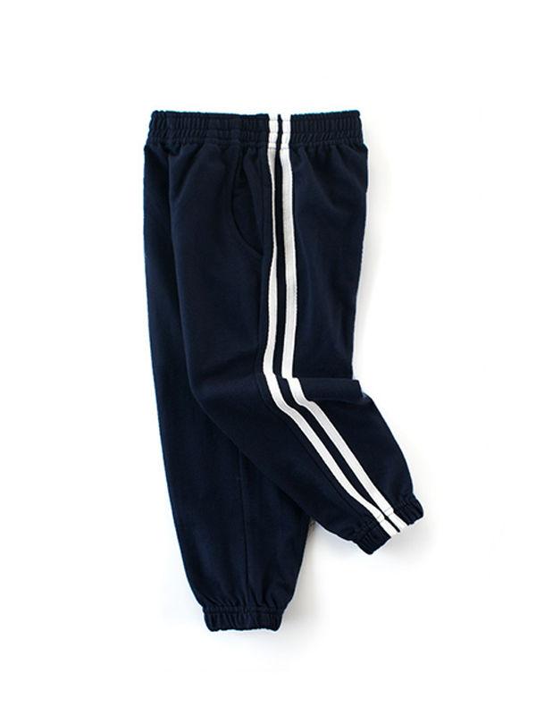 Solid Color Trousers Sporty Side Stripes Toddlers Kids Pants - dianjiang-