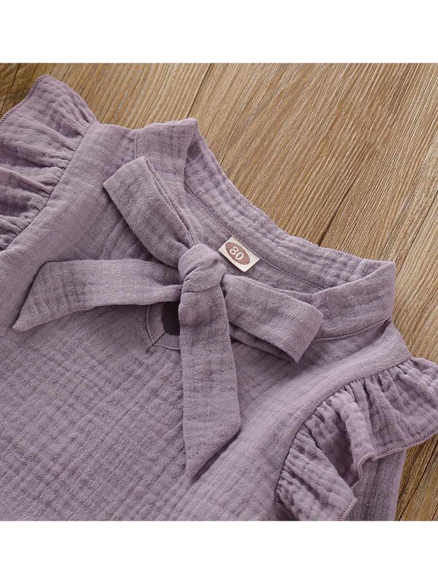 Trendy Baby Girl Fall 2-Piece Set Bow-Tie Muslin Top & Skirt - dianjiang-