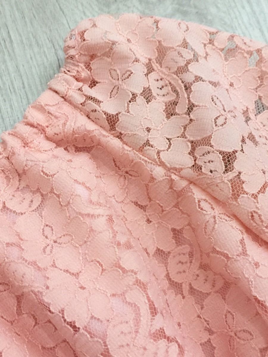 Trendy Baby Girl Flared Sleeve Pierced Flower Bodysuit - dianjiang-