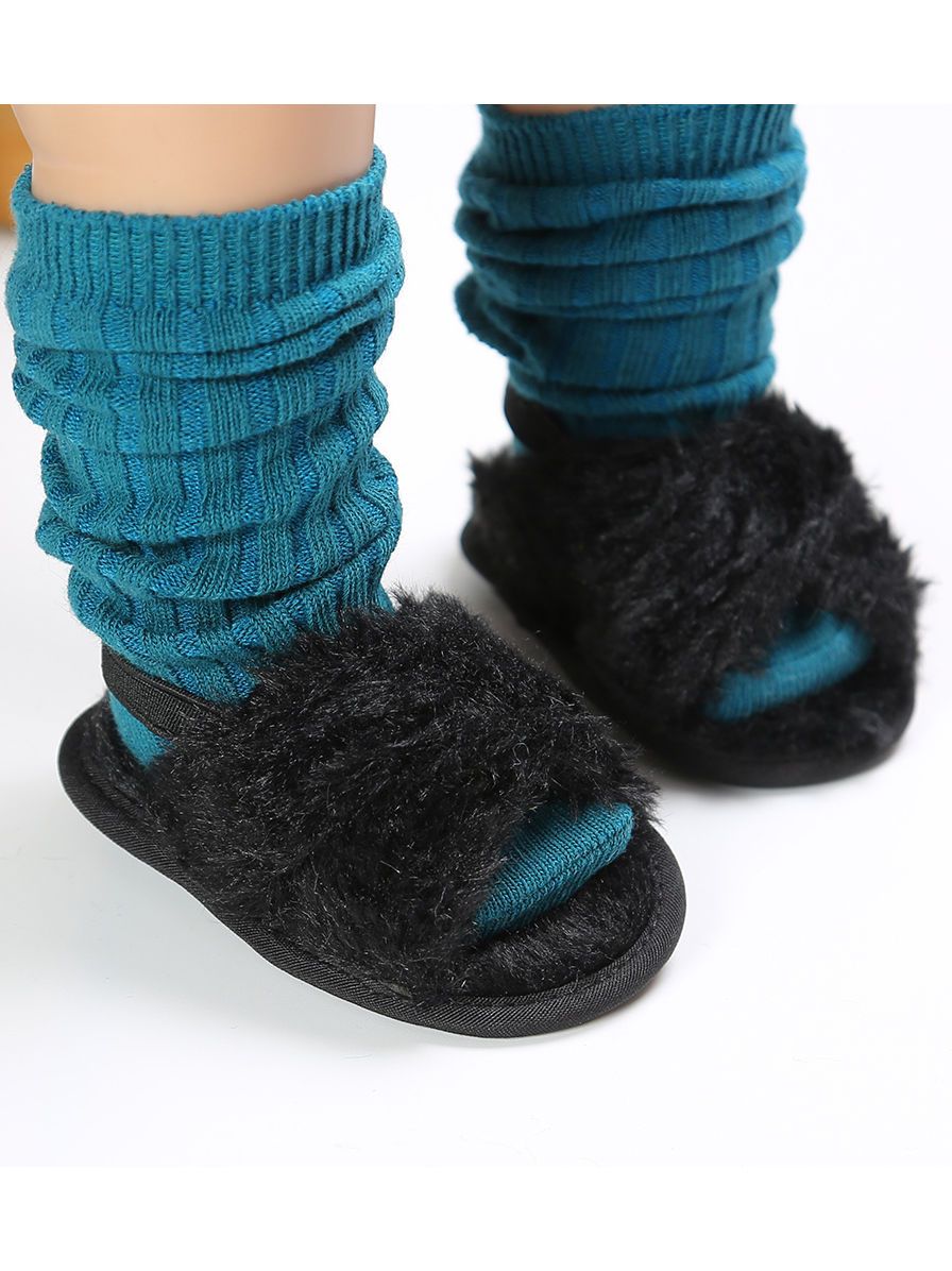Trendy Baby Girl Indoor Antiskid Faux Fur Slipper - dianjiang-