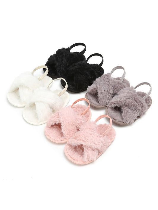 Trendy Baby Girl Indoor Antiskid Faux Fur Slipper - dianjiang-