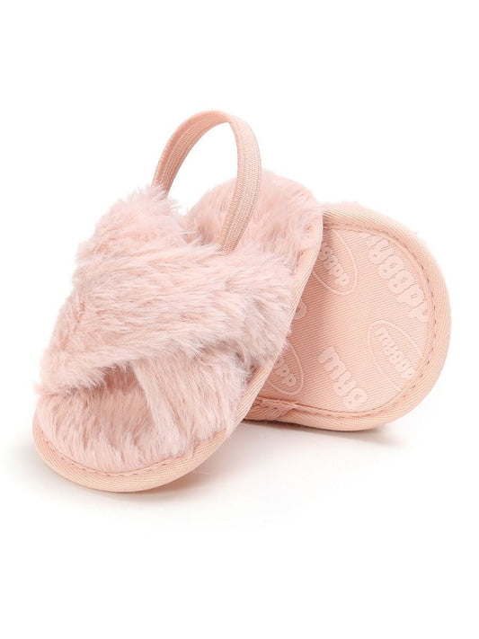 Trendy Baby Girl Indoor Antiskid Faux Fur Slipper - dianjiang-