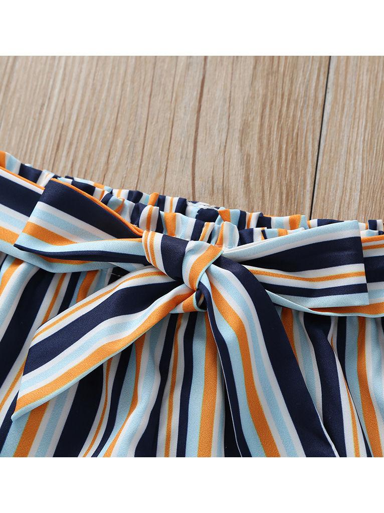 Trendy Baby Little Girl Color-blocking Stripe Shorts - dianjiang-